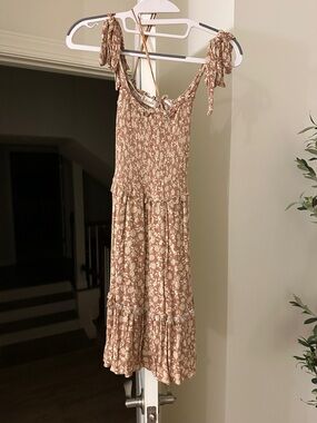 Altar'd State Dusty Rose Floral Tie-Shoulder Mini Dress